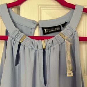 Avenue Gray Embellished Cut Out Blouse